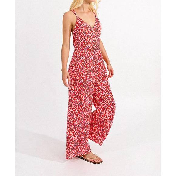 MOLLY BRACKEN Pants - NEW MOLLY BRACKEN strappy printed jumpsuit in red charlotte